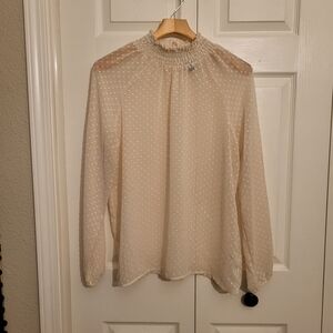 Mossimo Supply Co. Cream Textured Blouse